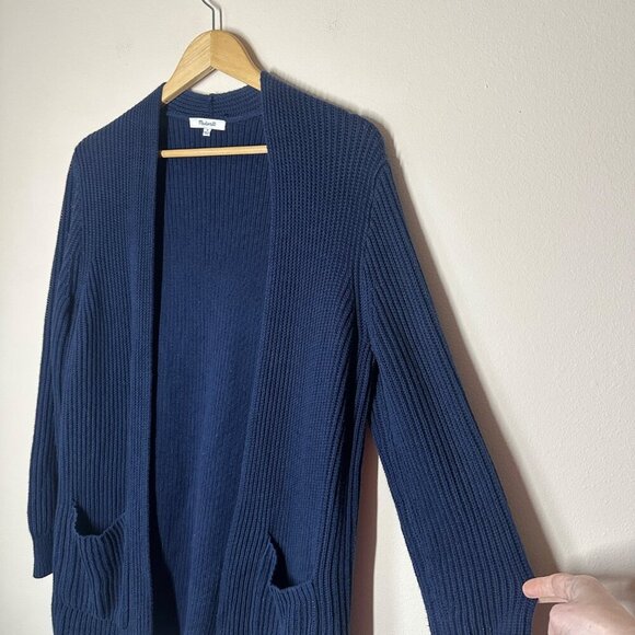 Madewell Nolan Open Cardigan Womens Size M Pockets Cotton Classic Minimalist - Picture 3 of 8